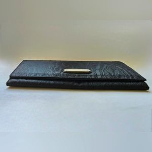 Etro Milano slim long wallet black paisley fabric and leather